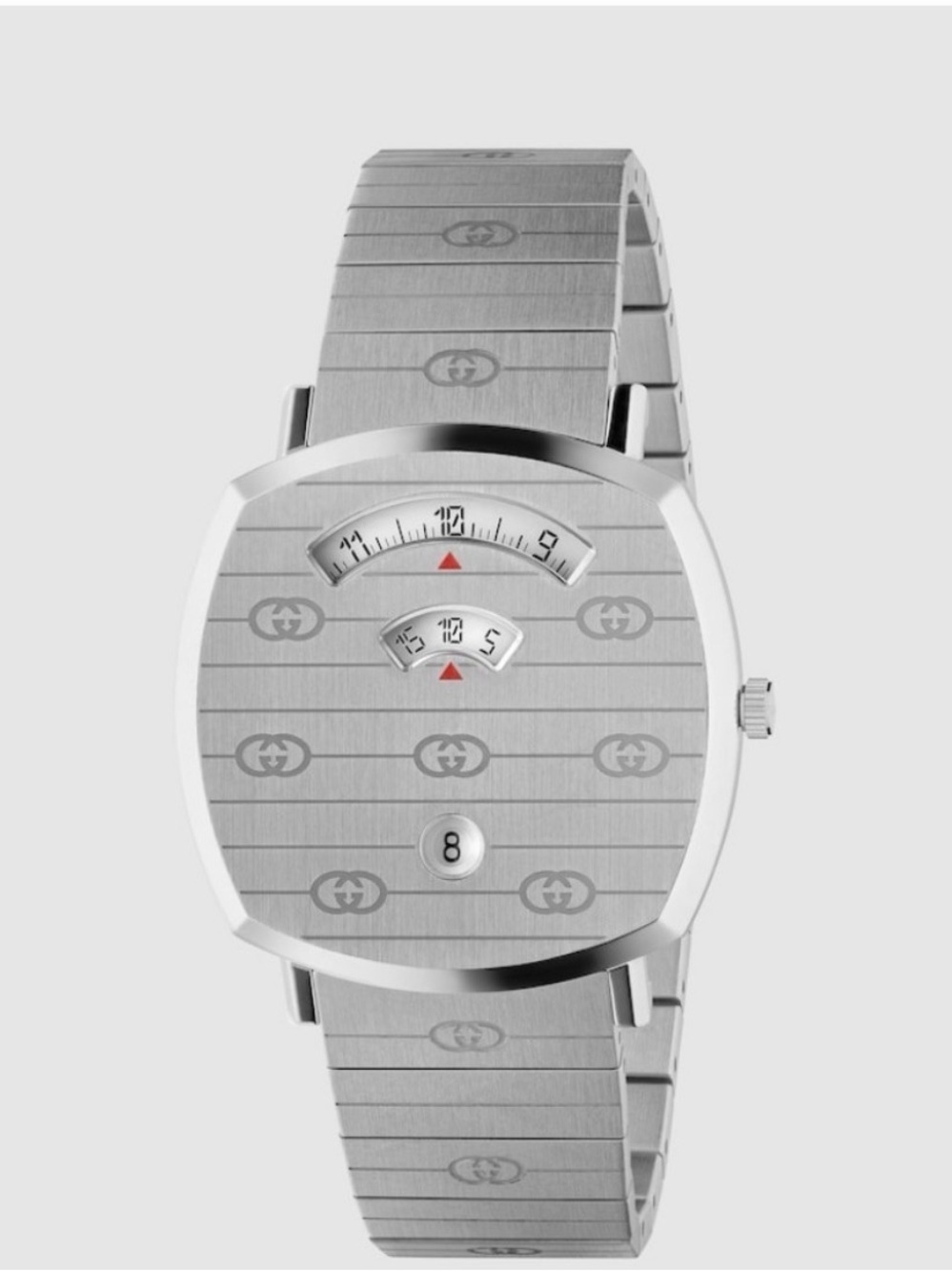NWT Gucci Silver Stainless Steel Gucci Grip Watch